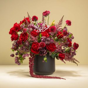 Red Baby Roses with Astilbe & Amaranthus – Eid Mubarak Edition