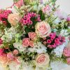 Close up of mixed pink round design
