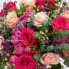 close up of pink and purple flower bouquet