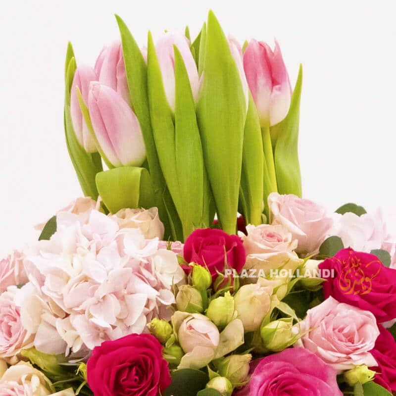 Hollandi Box 3 Plaza Hollandi Hat box with pink and red flowers