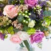 pink, purple, green and white flower arrangement