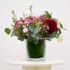 purple flower arrangement