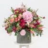 Plaza Hollandi hat box with pink, flowers and foliage