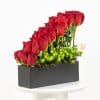 24 red roses in a black box