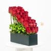 24 red roses in a black box