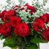 close up of red rose bouquet
