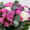 bouquet of purple spray roses and white roses