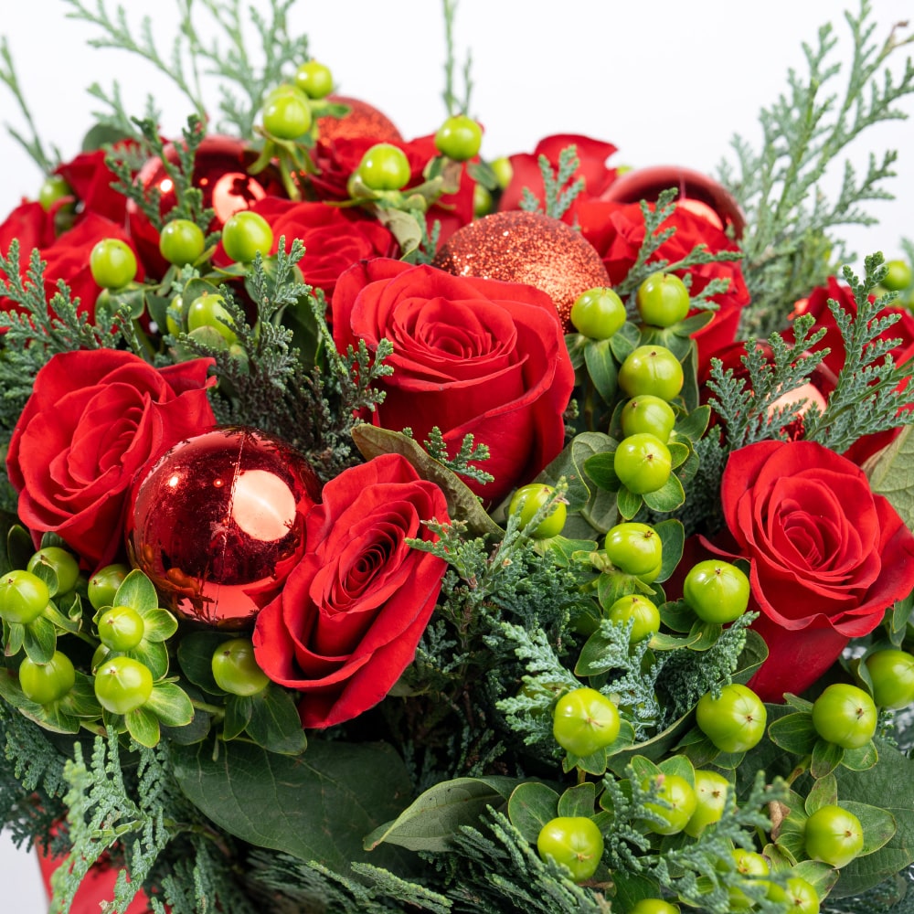 1.2 Sparkling Christmas Bouquet with Red Touches