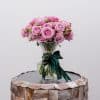Light Purple Spray Roses in Stylish Glass Vase (20 cm)