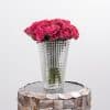 Fuchsia Spray Roses in Glass Vase