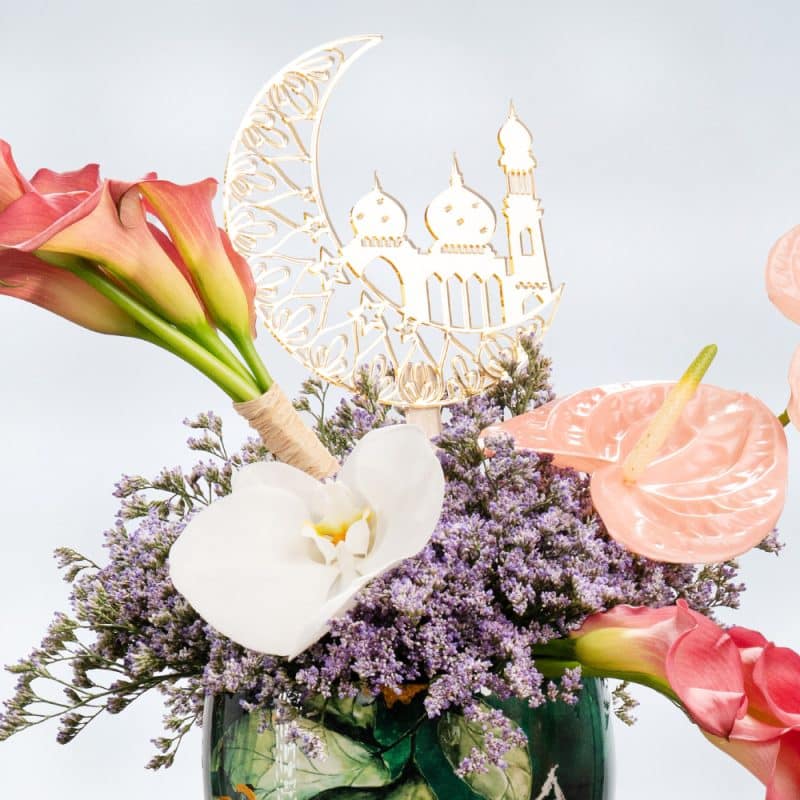 Moonlit Elegance with Pink Calla Lilies and Cymbidium