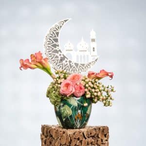 Crescent Garden of Pink Calla Lilies and Roses