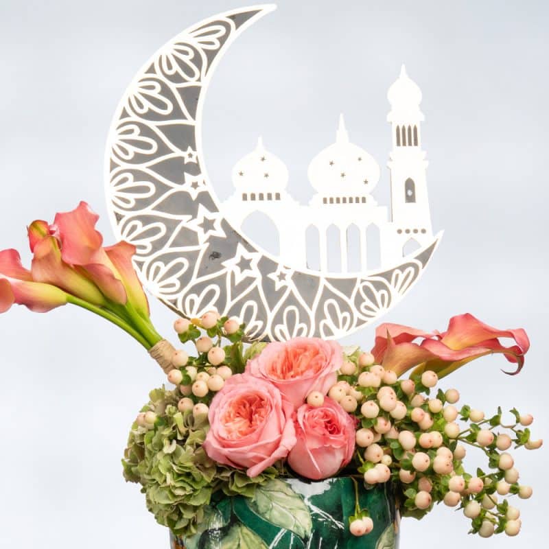 Crescent Garden of Pink Calla Lilies and Roses