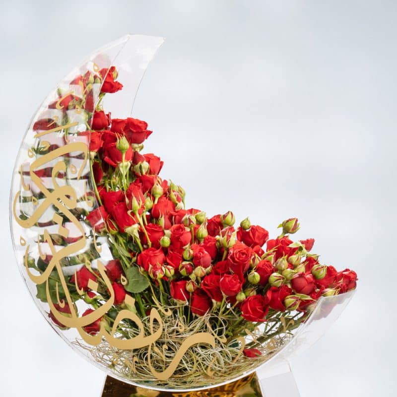 Acrylic Passion with Red Baby Roses