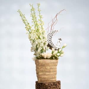 Peach Spray Roses, green Carnation, peach Gerbera, green Hypericum,Eucalyptus.