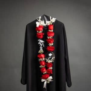Ruby Bloom – Graduation Flower Garland with Red Roses & Gypsophila
