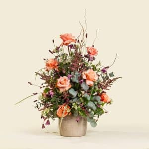 Roses, Eucalyptus & Astilbe Floral Pot