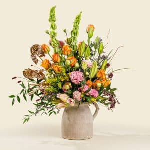 Lily and Rose in Decorative Pot