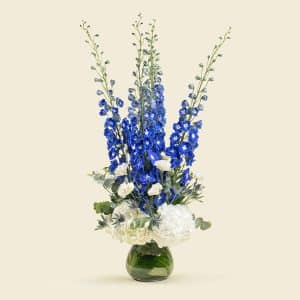 Delphinium, Hydrangea, Eryngium, Limonium, Eustoma, Luxury Bouquet, Wedding Flowers, Event Décor, Premium Floral Arrangement