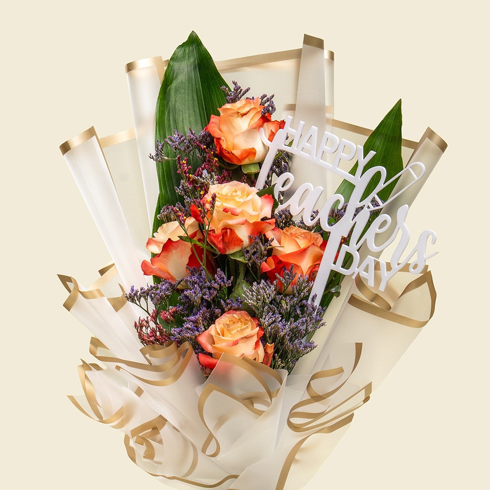 7.2-Peach Roses Bouquet Peach Roses Bouquet