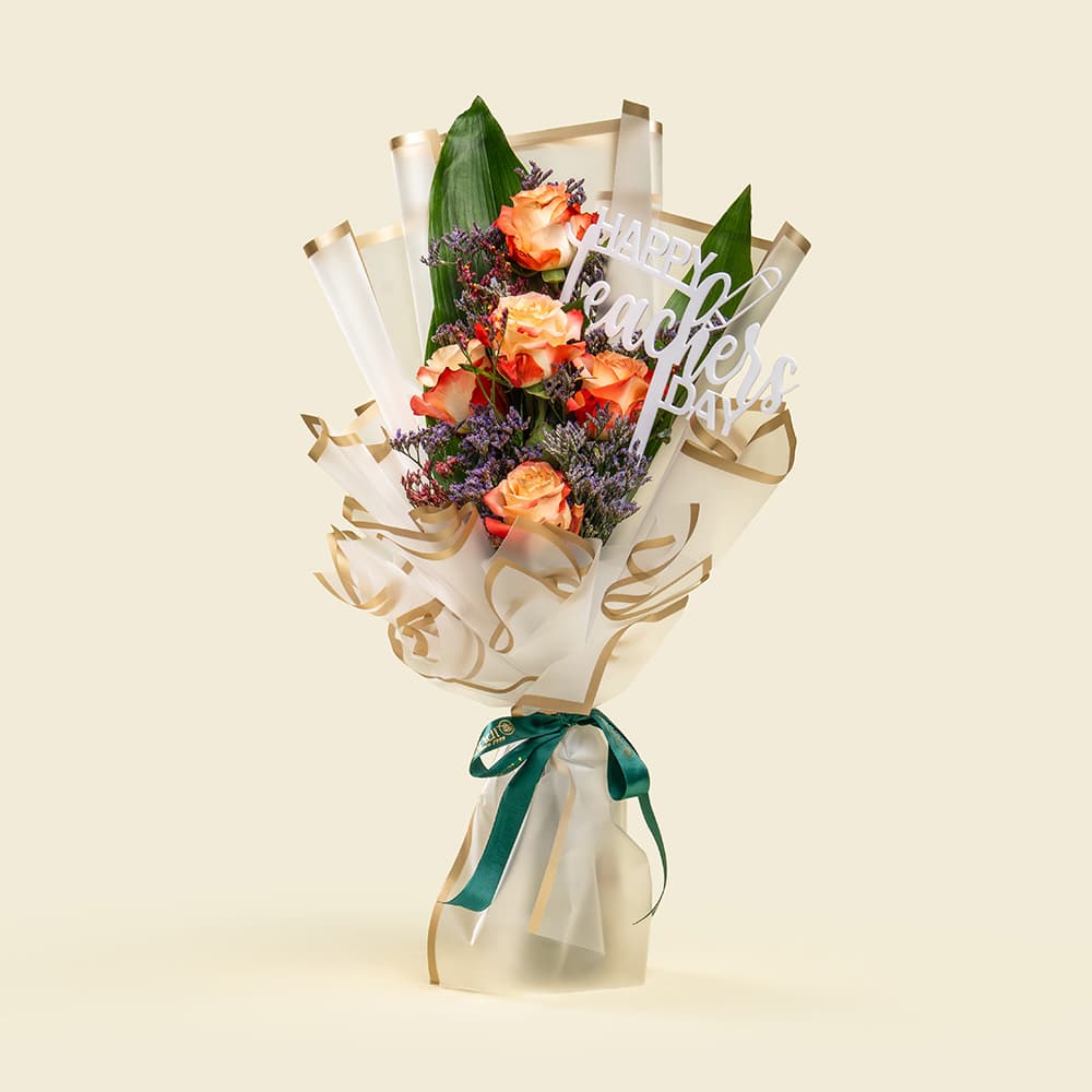 7-Peach Roses Bouquet Peach Roses Bouquet