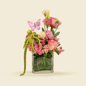 Pink Roses Vase Arrangement