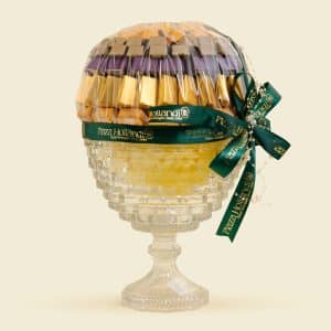 Royal Chocolate Centerpiece in Diamond Cut Glass Pedestal Bowl