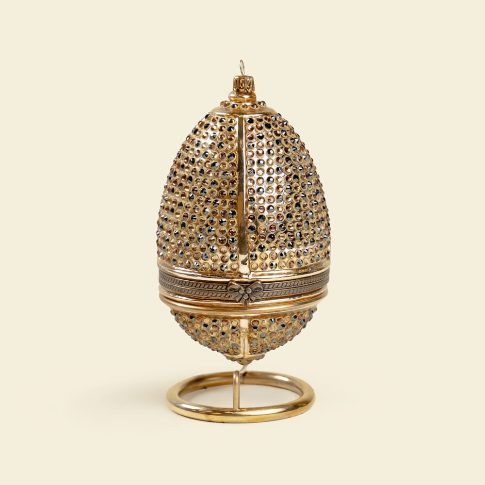4 Leopard Hinged Fabergé-Style Egg – Handcrafted Luxury Ornament