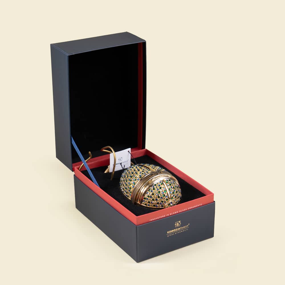 5 Snow Leopard Hinged Fabergé-Style Egg – Handcrafted Luxury Ornament